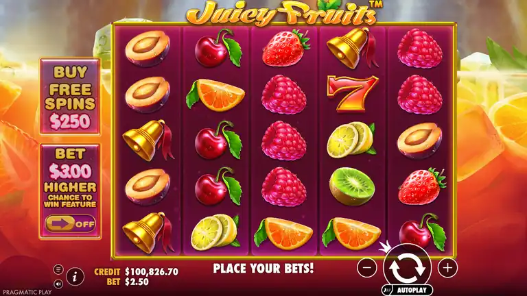 Juicy Fruits spin 431 - CREDIT $100,826.70 at $2.50 bet
