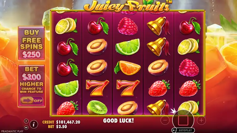 Juicy Fruits spin 831 - CREDIT $101,467.20 at $2.50 bet